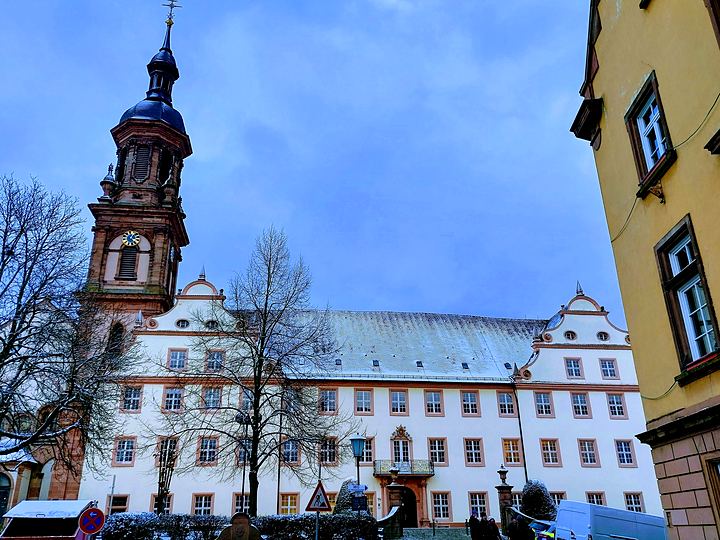 Black Forest, a Baroque abbey in the snow